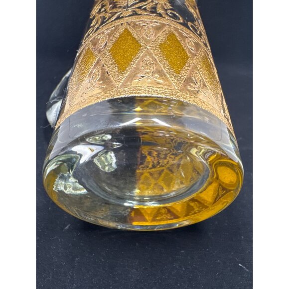 Vintage West Virginia Glass Co Rainier Martini Pitcher Diamond Gold Pattern - Picture 8 of 9